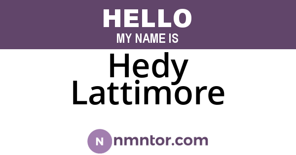 Hedy Lattimore