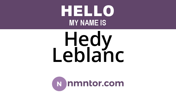 Hedy Leblanc