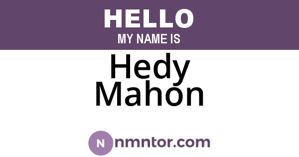 Hedy Mahon