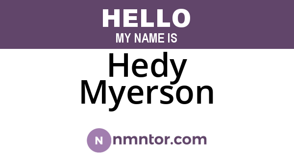 Hedy Myerson