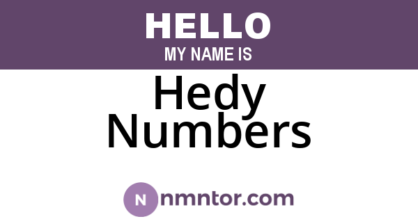 Hedy Numbers