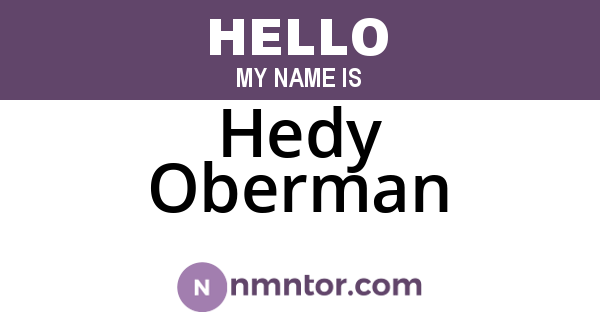 Hedy Oberman