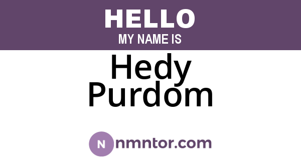 Hedy Purdom
