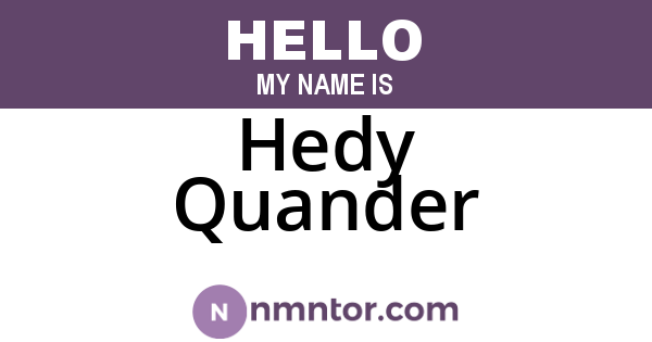 Hedy Quander