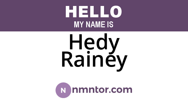Hedy Rainey