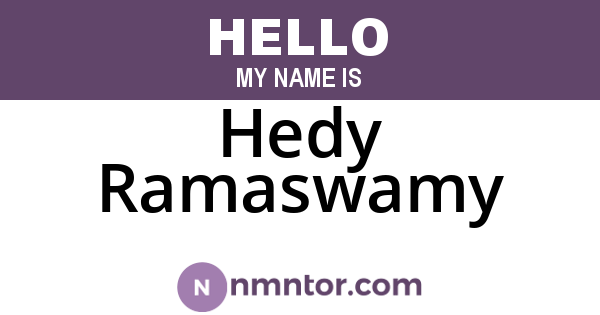 Hedy Ramaswamy