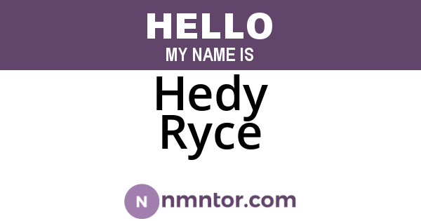 Hedy Ryce