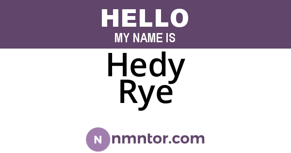 Hedy Rye