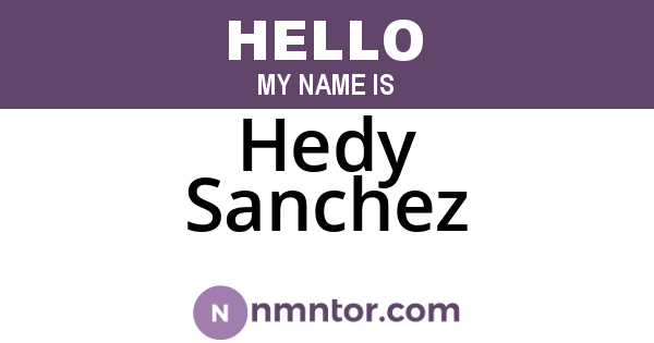 Hedy Sanchez