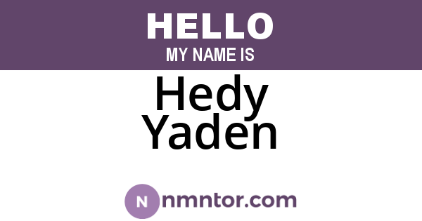 Hedy Yaden