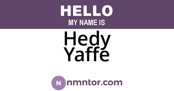 Hedy Yaffe