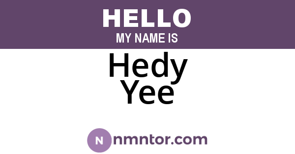 Hedy Yee