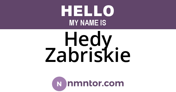 Hedy Zabriskie