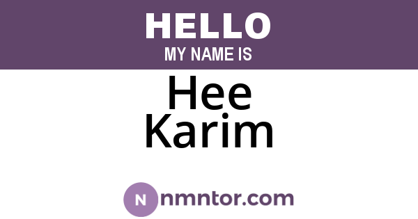 Hee Karim