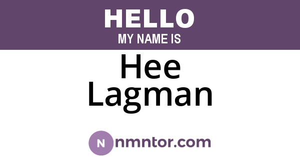 Hee Lagman