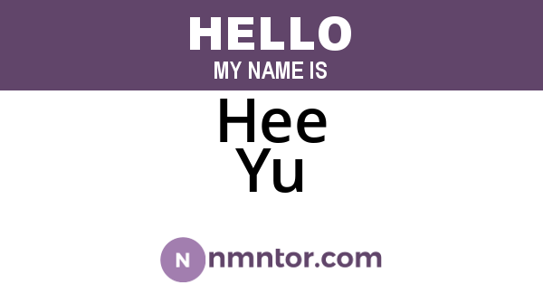 Hee Yu