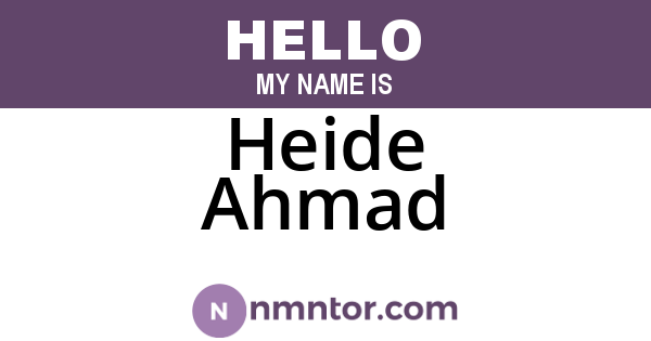Heide Ahmad