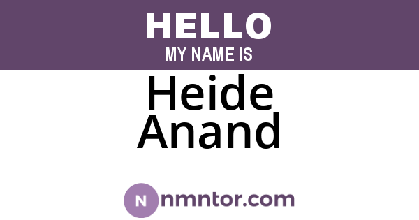 Heide Anand