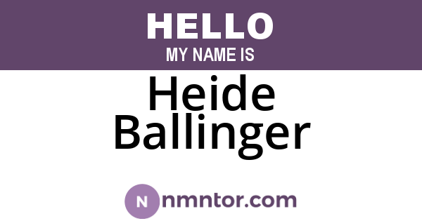Heide Ballinger
