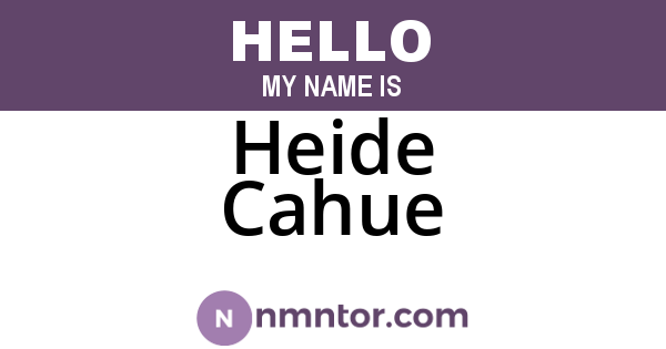 Heide Cahue