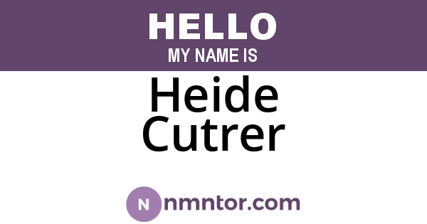 Heide Cutrer