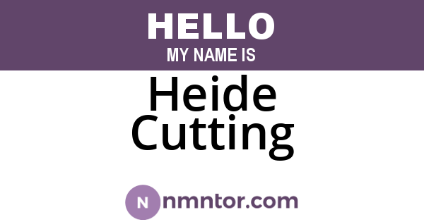 Heide Cutting