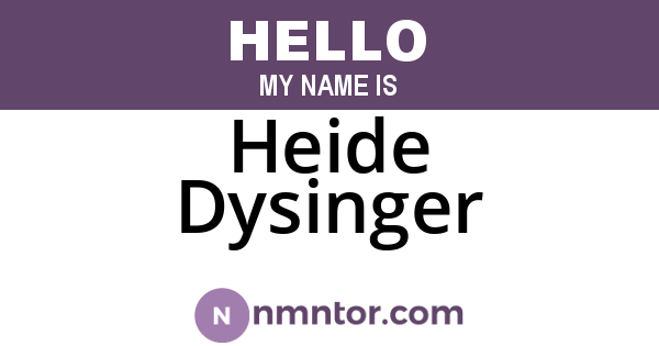 Heide Dysinger