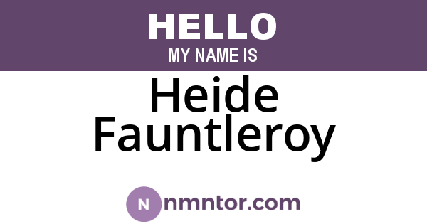 Heide Fauntleroy