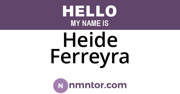 Heide Ferreyra
