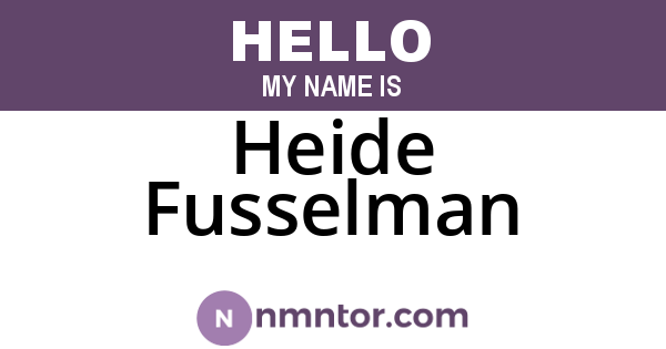 Heide Fusselman