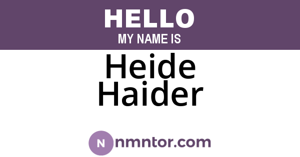 Heide Haider