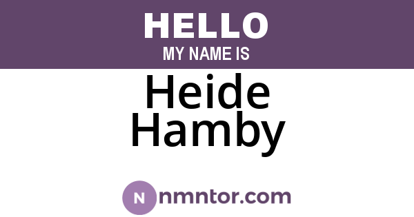 Heide Hamby