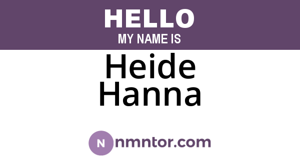 Heide Hanna
