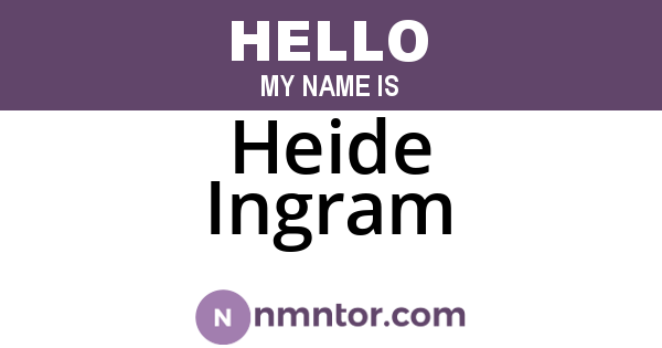Heide Ingram