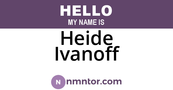 Heide Ivanoff