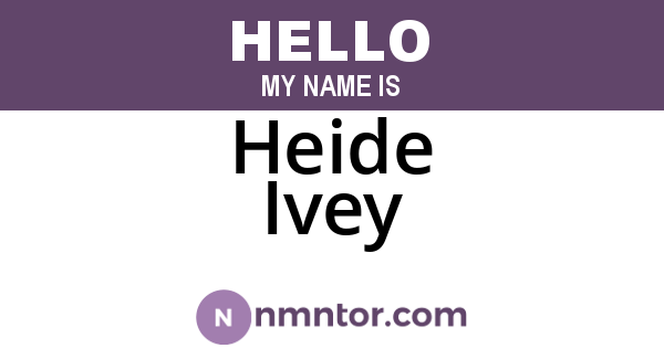 Heide Ivey