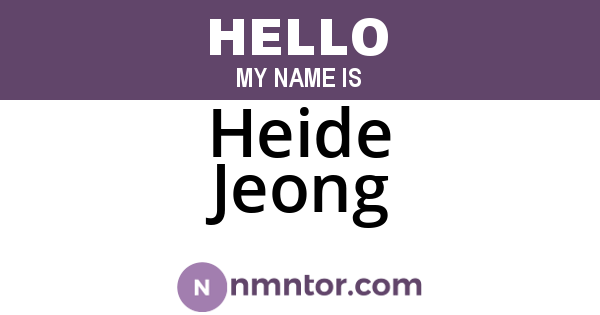 Heide Jeong