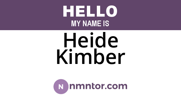 Heide Kimber