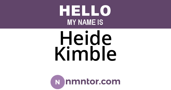 Heide Kimble