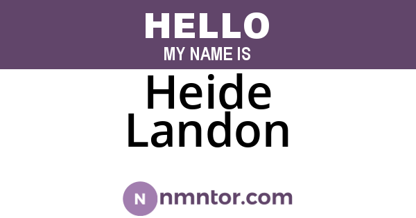 Heide Landon