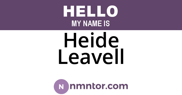Heide Leavell
