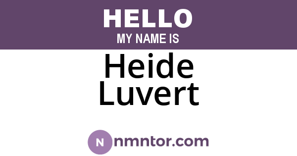 Heide Luvert