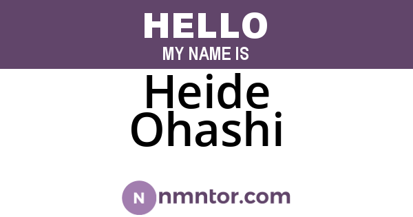 Heide Ohashi