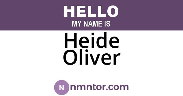 Heide Oliver