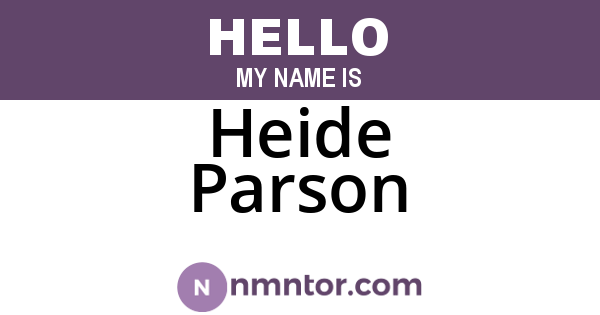Heide Parson