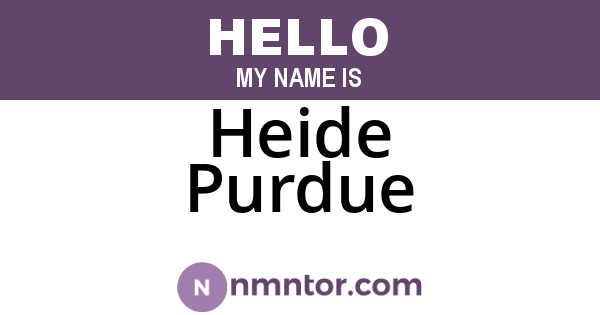 Heide Purdue
