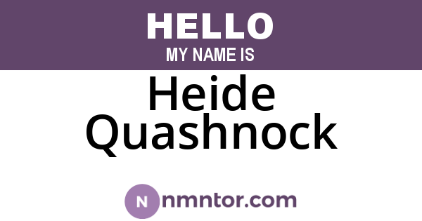 Heide Quashnock
