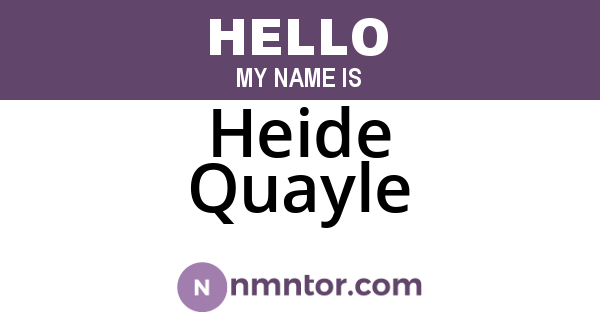 Heide Quayle
