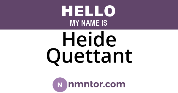 Heide Quettant