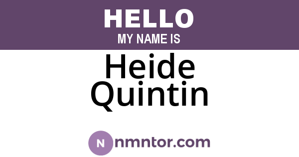 Heide Quintin